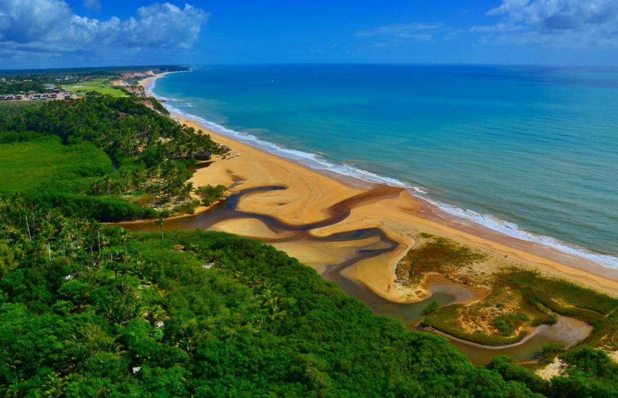As melhores Praias da Bahia: Praia do Rio da Barra em Trancoso. 