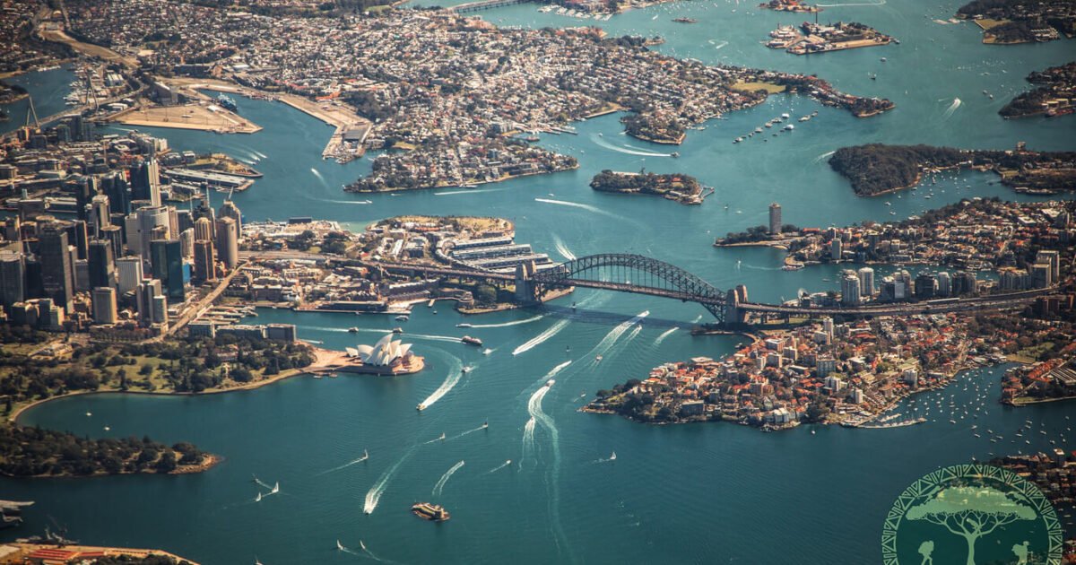Baía de Sydney vista de cima