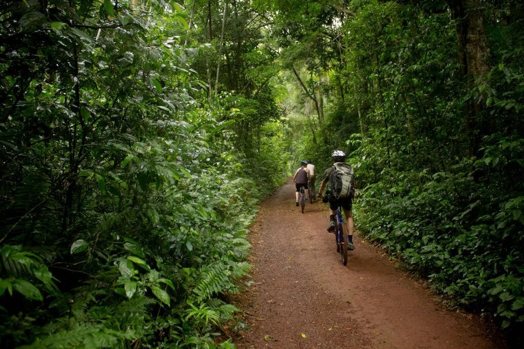trilha de bicicleta do poço preto no Parque Nacional do Iguaçu pelo lado brasileiro.