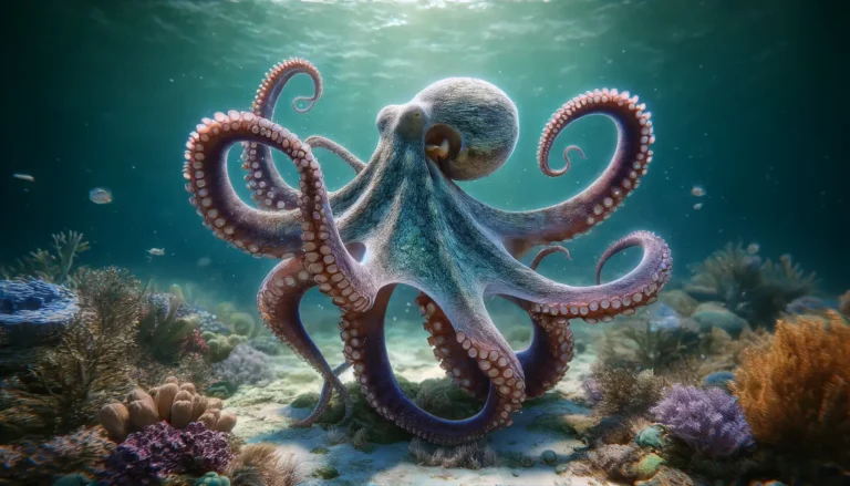 os animais que mudam de cor, neste exemplo o polvo.